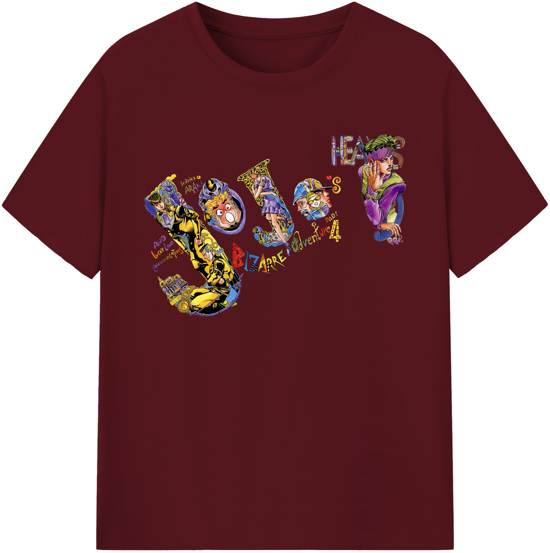 （画像用） ジョジョの奇妙な冒険 JoJo's Bizarre Adventure 綿100％半袖Tシャツ（フロントプリント）